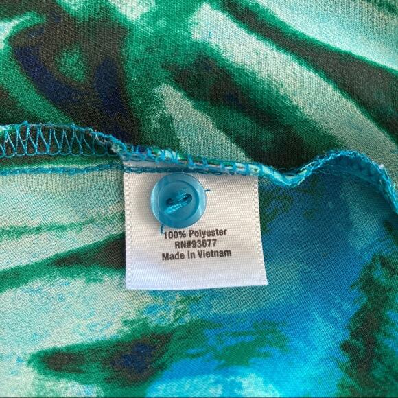 a.n.a. Green Tropical Print Blouse, Size SP - Picture 5 of 6